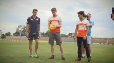 Hülkenberg y Pérez visitan a los Western Bulldogs